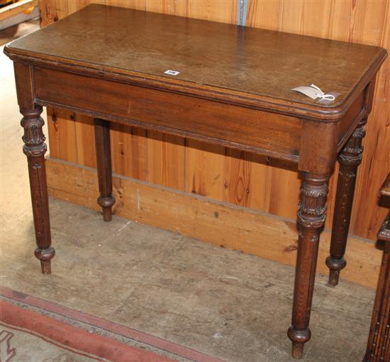 19th century oak card table